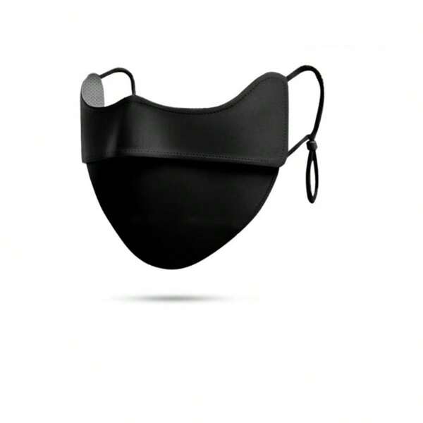 1 pieza Máscara facial minimalista de protección solar, color negro, protección anti-UV para hombres y mujeres, transpirable, apta para uso diario en primavera/verano