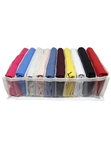 Kit de 2 organizadores de armario G de 34x26x10 para cajón, cómoda, ropero, organizador para camisas, pantalones cortos, blusas, ropa, con 10 nichos, decoraciones transparentes y blancas con sesgos para Halloween, disfraces de Halloween, decoración de otoño, decoración de festivales