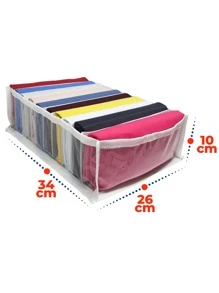 Kit de 2 organizadores de armario G de 34x26x10 para cajón, cómoda, ropero, organizador para camisas, pantalones cortos, blusas, ropa, con 10 nichos, decoraciones transparentes y blancas con sesgos para Halloween, disfraces de Halloween, decoración de otoño, decoración de festivales
