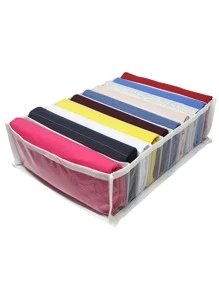 Kit de 2 organizadores de armario G de 34x26x10 para cajón, cómoda, ropero, organizador para camisas, pantalones cortos, blusas, ropa, con 10 nichos, decoraciones transparentes y blancas con sesgos para Halloween, disfraces de Halloween, decoración de otoño, decoración de festivales