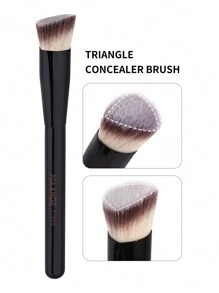 MAANGE 1pc Triangle Brush, Protable Smudge Cosmetic Brush Makeup Brush With Foundation Brush Blush Brush Loose Powder Brush Contour Brush Highlighter Brush Makeup Tools Gift For Women & Girl Travel Makeup Brush ﻿ - 黑色 - 查看 10