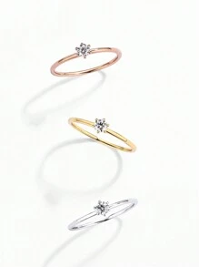 1PC 925 Sterling Silver Moissanite Ring, Simple Commuter Ring, Engagement Ring