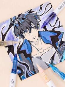 9 Stücke gerade Flüssig-Acryl Marker Stifte mit weichen Spitzen für Kunststudierende, geeignet für nicht-transparentes Graffiti und stapelbare Farben, verwendbar für DIY Malerei auf Holz, Keramik und Steinen
