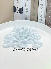 100入女孩彈性髮圈，彩色尼龍小髮圈，兒童馬尾髮圈，兒童髮飾 - 白色 - 查看 4