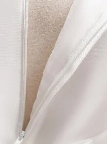 Vestido de niña de unicolor con falda de satén y malla con lazo, sin mangas y esponjoso. Elegante y lujoso, adecuado para asistir a banquetes y fiestas. No incluye diadema. - Blanco - Ver 8