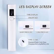 Mini LED New Nail Dryer Machine Quick Dry USB Rechargeable Mini Flashlight Pen For Curing All Nail Gel Professional Nail Lamp - Vàng - Xem 4