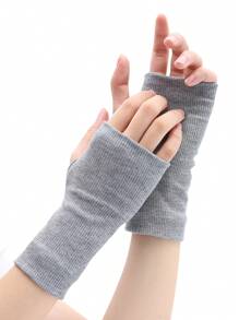 Zhenyanyouyun 1 Pair Unisex Outdoor Sport Warm Fingerless Gloves, Anti-Slip Breathable Cycling Gloves For Winter - Multicolor - View 13