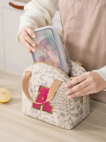 1 件字母午餐袋，男女通用，防漏隔热柔软大号午餐冷藏袋 - 可重复使用午餐盒，适用于办公室工作、学校野餐、海滩、学校收纳袋、教师储物袋、教室袋、教室收纳袋、女士午餐盒袋、女士学校用品配件袋、学校配件、学校用品 - 米色 - 查看 6