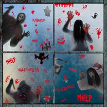 6Holiday Fan Car Bumper/Mall/Window Scene Decoration Halloween Horror Decoration Static Electricity Stickers - Multicolor - View 4