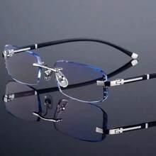 时尚优雅无框老花镜适合中老年人抗疲劳防眼睛疲劳老花镜+100至+400适用于电脑阅读游戏电视手机配件女士眼镜