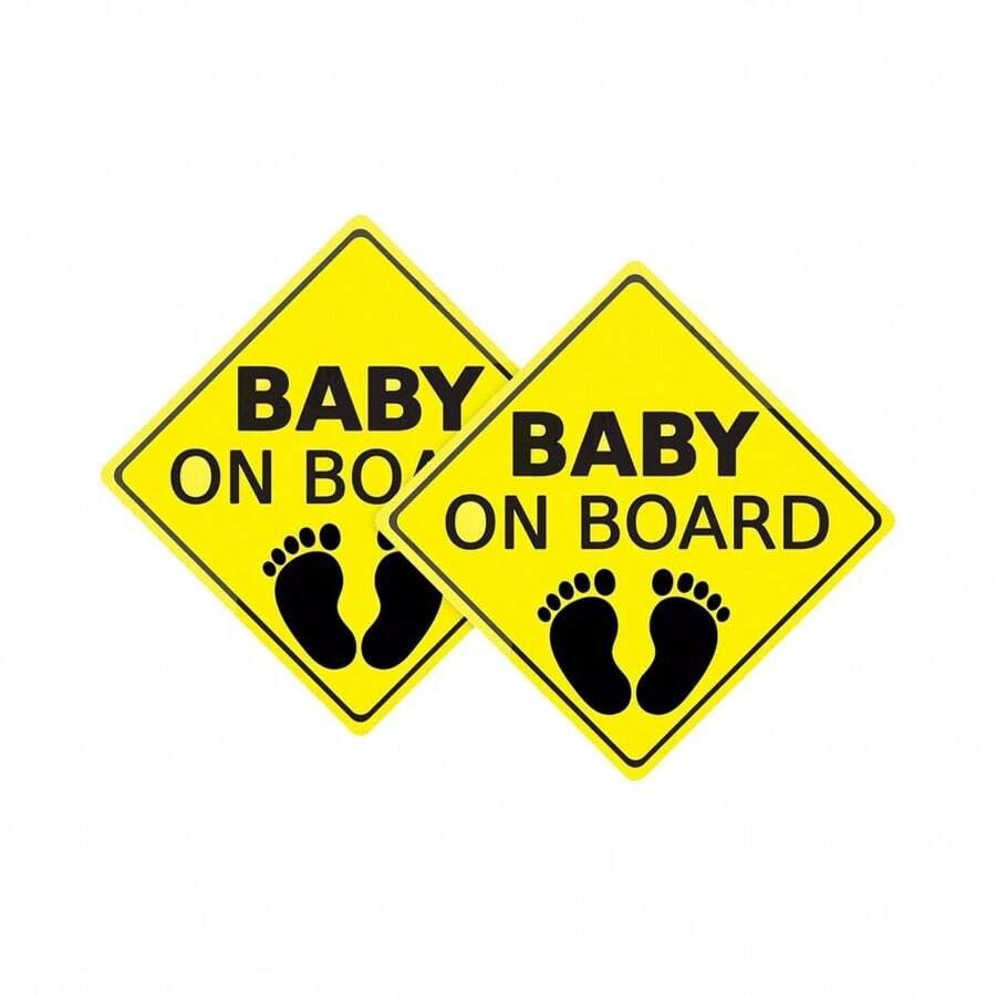 2pcs Baby ON Board Sticker Car Decals Signs Self-Adhesive Easy To Install Waterproof - Multicolor - View 1