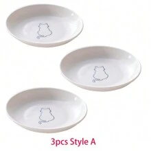 PETSIN Ceramic Pet Feeding Plate Canned Bowl Cute Pattern Easy To Clean Ceramic Plate Cat Food Bowl
