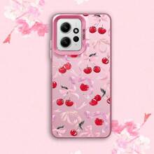 1pc Cherry Bowknot Phone Case Compatible With Xiaomi Redmi Note 13 12 11 Pro Plus 10 9 9S 13C 12C A3 A1 A2 12S 11S 10S Silicone Matte Cover Soft - Pink - View 4