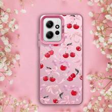 1pc Cherry Bowknot Phone Case Compatible With Xiaomi Redmi Note 13 12 11 Pro Plus 10 9 9S 13C 12C A3 A1 A2 12S 11S 10S Silicone Matte Cover Soft - Pink - View 3