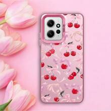 1pc Cherry Bowknot Phone Case Compatible With Xiaomi Redmi Note 13 12 11 Pro Plus 10 9 9S 13C 12C A3 A1 A2 12S 11S 10S Silicone Matte Cover Soft - Pink - View 5