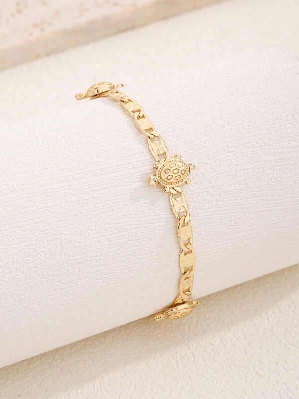 1pc Vintage Bronze Religious Turtle Bracelet, Suitable As Gift For Friends And Girlfriends, Everyday And Festival Wear For Women