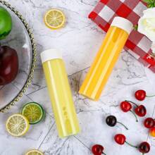 6 Packs 13.6 OZ (400 Ml) Clear PET Plastic Juice Bottles With Black Lids- Plastic Smoothie Bottles Ideal For Juice, Milk And Other Beverage,Empty Plastic Juice Bottles With Leak-Proof Caps Clear Water Bottle, For Outdoor, Camping