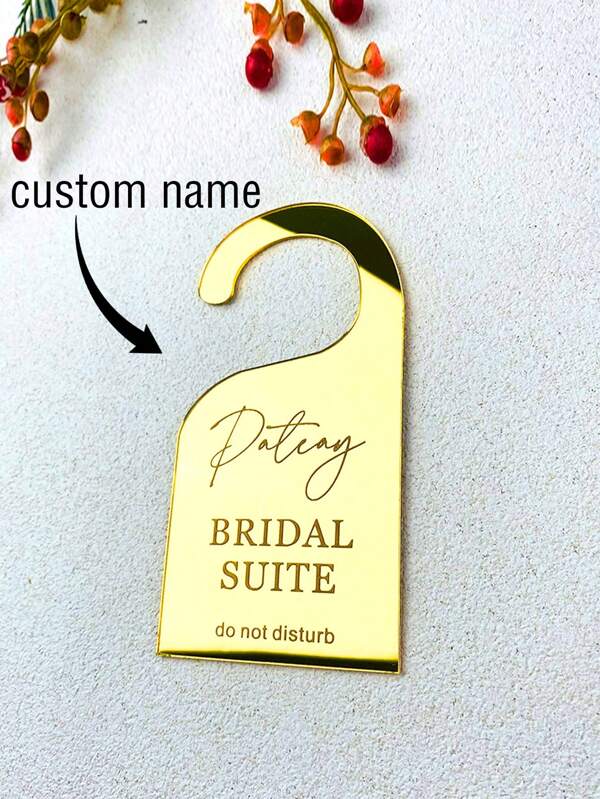 1pc Customized Wedding Do Not Disturb Door Sign Party Personalized Bridal Name Do Not Disturb Door Hanging Sign 7*14cm Ornamental, Multi-Functional Exquisite, Stylish, Colorful, Vintage, Contracted Custom, Personalized, Unique Ideal Gifts Him Her Anniversaries Valentine's Day Mother's Day Birthdays Children's Day, For Weddings, For Housewarming Bedroom, Office, School, Dining Room, Wedding Essentials, Customized Gift Wrap Paper, Warm Ambience