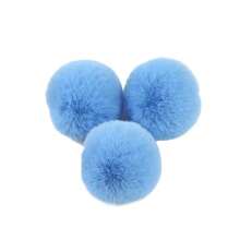 3pcs Real Rex Rabbit Fur Pompom Balls 6cm Soft Pompones Fluffy Plush Crafts Diy Pom Poms Ball Furball Home Decor Garment Hat Accessories Sewing Supplies