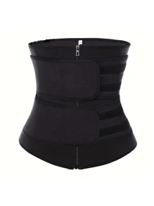 1pc Women Post-Partum Waist Trainer, Double Belts Strengthened Waist Cincher, Yoga Fitness Back Support Adjustable Tummy Control Shapewear Corset Exercise Waist Belt Suitable For Workout Home Sports And Walk - Black - View 4