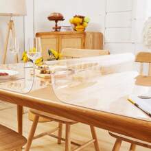 Khăn trải bàn PVC trong suốt dày 1.0mm, Tấm bảo vệ bàn trong suốt chống nước và chịu nhiệt cho gia đình, khách sạn, bàn ăn, bàn cà phê - Trong suốt 1.0mm - Xem 3