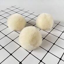3pcs Real Rex Rabbit Fur Pompom Balls 6cm Soft Pompones Fluffy Plush Crafts Diy Pom Poms Ball Furball Home Decor Garment Hat Accessories Sewing Supplies