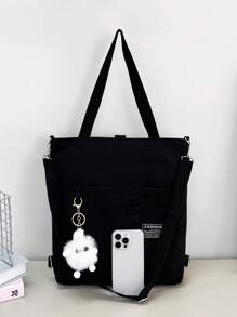 حقيبة كتف بطبعة كرتونية للطلاب في المدرسة الابتدائية والإعدادية ، حقيبة سعة كبيرة عادية - الأسود - مشاهدة 6