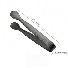 1pc Premium Hammered Stainless Steel Ice Tongs, Suitable For Bar Ice Cubes/Sugar Cubes/Lemon, For Outdoor, Camping, Gift For Father - Multicolor - View 2