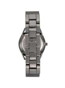 Nine West Reloj de pulsera para mujer con correa de malla y de aleación, estilo minimalista, casual, adecuado para trabajo, viajes, negocios y uso diario, regalo elegante para mujer, color negro