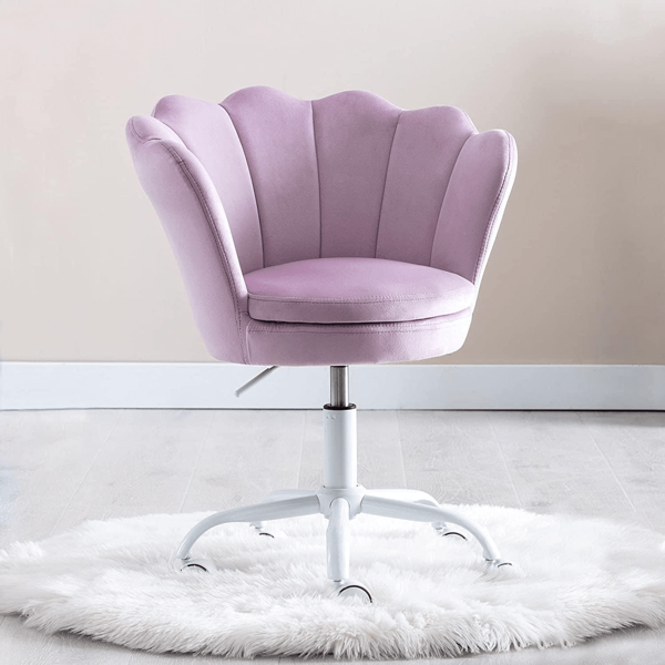 WAHSON OFFICE CHAIRS 1 silla de escritorio Wahson para niñas, silla de escritorio para niños, silla de escritorio giratoria para adolescentes, silla de escritorio de terciopelo para dormitorio (rosa pálido, azul celeste, ciruela)