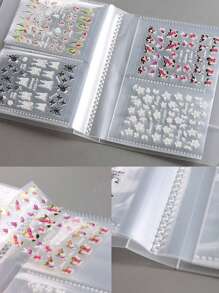 80 个插槽空存储贴纸书籍收藏整齐卡片滑块文件盒容器指甲贴花展示美甲工具、房间、家庭、卧室、浴室、房子、粉色房间、客厅装饰、旅行用品、礼品袋、送给妈妈、爸爸、男士、朋友、老师、生日、婚礼、书桌、架子、配件、礼品盒、有趣的礼物、存储 - 無色 - 查看 2