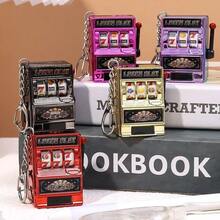 1Pc Mini Fruit Slot Machine Keychain Lucky Jackpot Retro Toy Coin Operated Games Gambling Machine Stress Reliever For Adult Gift - Lottery Machine Game Keychain - View 9