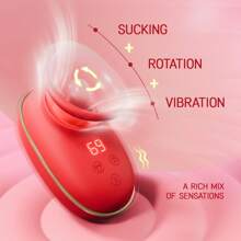 Saugender Vibrator Sexspielzeug für Erwachsene, Sexspielzeug für Frauen Klitoris-Vibrator mit 3 Saugfunktionen, 9 Zungenimitationen & Vibration, Rose Sexspielzeug G-Punkt Vibrator, Dildo Vibratoren Sexspielzeug für Frauen