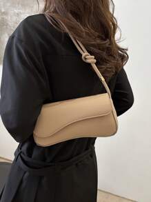 时尚简约，配有不对称翻盖和可调节单肩包，适合购物、钱包、购物、年轻女性、大学生、新人和白领人士。非常适合办公室、大学、工作、商务、通勤、户外、旅行和郊游 - 卡其色 - 查看 7