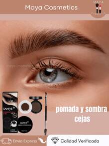 Pomada Para Cejas y Sombra  con Aplicador incluido Gratis Saniye m250 Maquillaje para cejas, Gel para cejas a prueba de agua, maquillaje para cejas, Sombra para cejas, pincel para cejas - 04 Blonde - Ver 2
