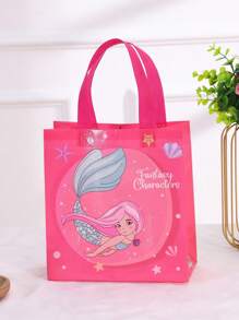 12pcs/Set 23*22*11cm Non-Woven Waterproof Mermaid Style Reusable Tote Bag, Gift Bag For Home Party Decoration & Gift Packaging, Christmas Valentine Day