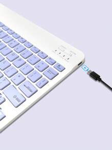 Teclado minúsculo inalámbrico Bluetooth silencioso de 10 pulgadas, compatible con teléfonos móviles, iPads y 3 sistemas