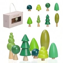 1 Set Casa del árbol de madera de estilo bosque, Juego de construcción de bloques apilables, Juguete educativo, Juguetes de madera para bebés, Casa de muñecas de madera, Juguetes educativos para bebés