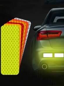 10 件汽车反光贴纸，适用于摩托车、电动车、自行车、夜间警示车身划痕装饰高反光贴花，圣诞节 - 彩色 - 查看 1