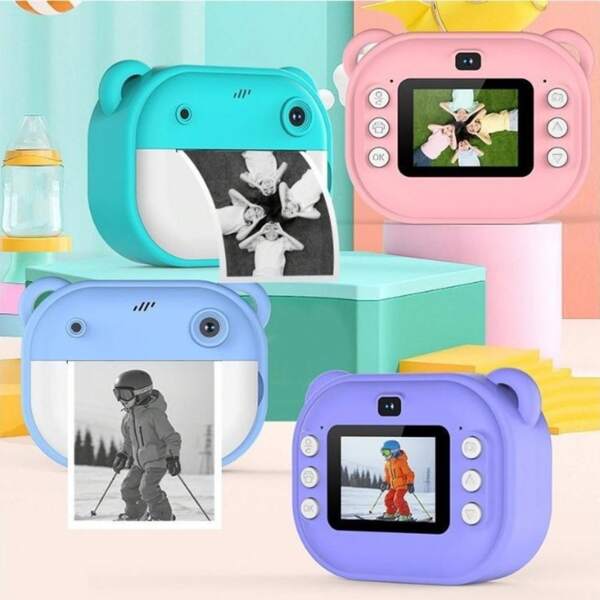 Câmera Instantânea De Impressão Digitais Y600 24MP HD 1080P Vídeo Com 2 Rolo De Papel impressão.