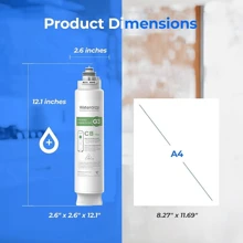 فلتر Waterdrop WD-G3-N3CB، عمر افتراضي لمدة سنة، بديل لنظام التناضح العكسي WD-G3-W - أبيض - مشاهدة 5