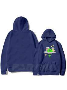 Nave, Cat And Laziness Sweatshirt 100% Unisex Cotton Cold Weather Blouse - Fast Shipping - Màu xanh hải quân - Xem 1