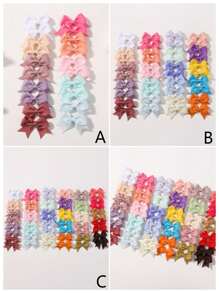bilicaca 20/40/60pcs Colorful Candy Toned Kid's Hair Clips, Cute Baby Barrettes - Multicolor - View 8