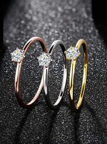 1PC 925 Sterling Silver Moissanite Ring, Simple Commuter Ring, Engagement Ring