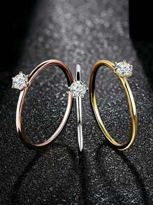1PC 925 Sterling Silver Moissanite Ring, Simple Commuter Ring, Engagement Ring