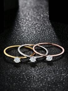 1PC 925 Sterling Silver Moissanite Ring, Simple Commuter Ring, Engagement Ring