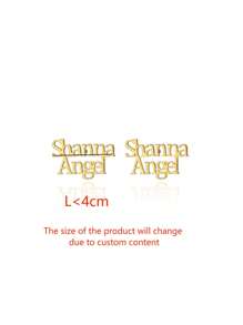 1 对简约百搭时尚定制不锈钢双名字耳钉适合日常佩戴、节日礼物和新年礼物（赠送礼盒） - 金黃色 - 查看 6