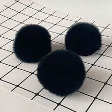 3pcs Real Rex Rabbit Fur Pompom Balls 6cm Soft Pompones Fluffy Plush Crafts Diy Pom Poms Ball Furball Home Decor Garment Hat Accessories Sewing Supplies
