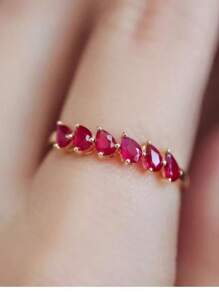 0.8ct Genuine Pigeon Blood Ruby Solitaire Ring In  Diamond