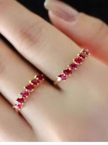 0.8ct Genuine Pigeon Blood Ruby Solitaire Ring In  Diamond